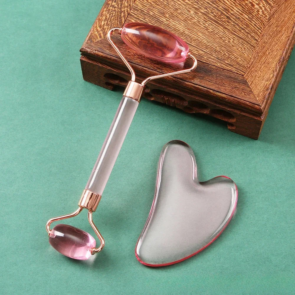 Set Gua Sha & Rouleau de Jade – Massage Visage Voyage