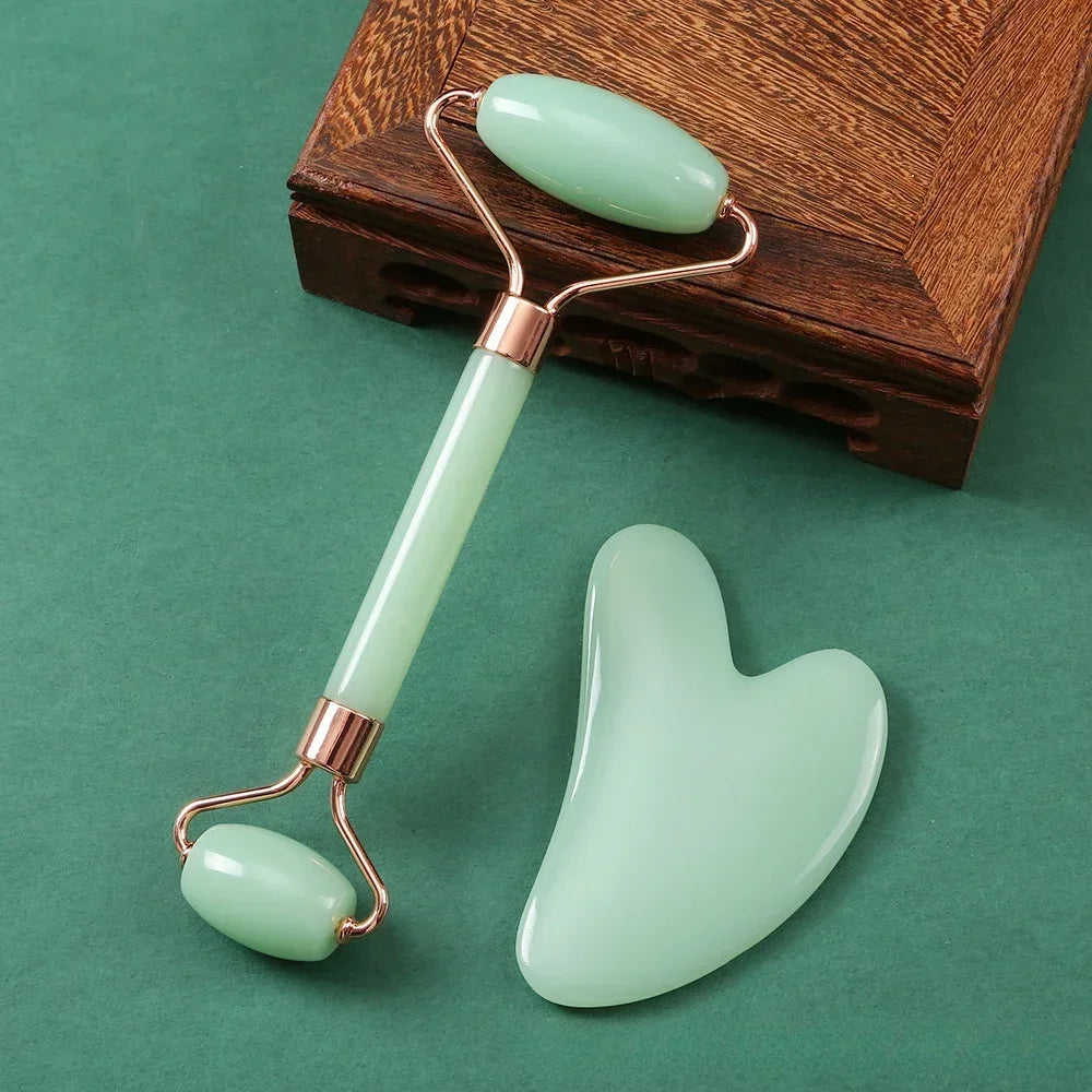 Set Gua Sha & Rouleau de Jade – Massage Visage Voyage