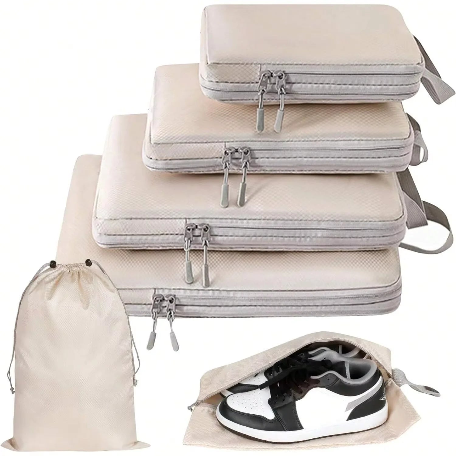 Set Organisateurs de Valise – 4/6 Cubes de Rangement Compressibles